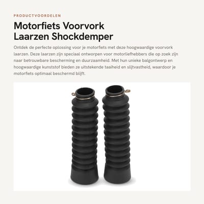 Dailygoods- Voorvorklaarzen Duurzaam Materiaal - Schokdemper Bescherming - Slijtvast - Anti-vibratie - Lange Levensduur - Balgontwerp - Schoklaarzen