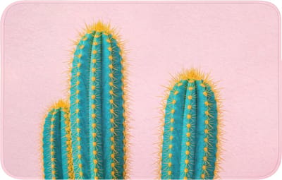 WC mat 80x50 cm - Antislip - Cactussen - Modern - Pastel - Toiletmat - Vloermat - Douchemat - Toilet tapijt - Toiletmatten