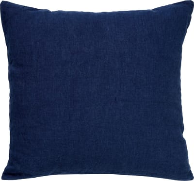 Dutch Decor LINN - Kussenhoes 45x45 cm - 100% linnen - effen kleur - Insignia Blue - donkerblauw - met rits - zonder binnenkussen