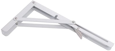 Inklapbare Plankdrager Set - 20 cm Plankbreedte - Set van 2 Stuks - Plankdragers L Vorm - Plankdragers - Wit