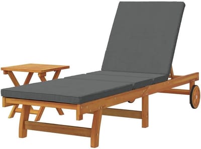 Zonnebed Massief Hout - Ligstoel Tuin - Ontspannen Buiten - Verstelbare Rugleuning - 63 x 199 cm - Bruin