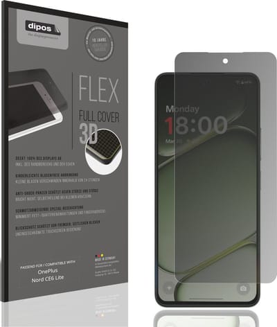 dipos FLEX – Matte Privacy Screenprotector geschikt voor OnePlus Nord CE6 Lite | Volledige Schermbescherming | Case-Friendly