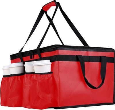 Herbruikbaar, voor gekoelde en geïsoleerde levensmiddelen, ideaal voor boodschappen (zwart) Thermische koeltas Thermische koeltas ... 1, rood (met mandje), isoleerzak met