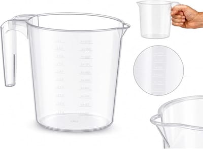 Maatbeker - Keukenmaatbeker - Nauwkeurig Meten - Ergonomische Vorm - 1 Liter - Transparant
