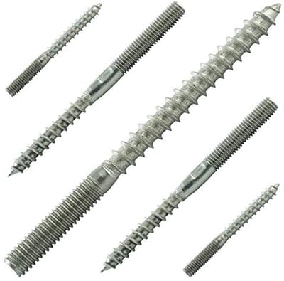 Stokschroeven M12 x 120 mm - 20 stuks - Dubbele Schroefdraad - Roestvrij Staal A2 V2A