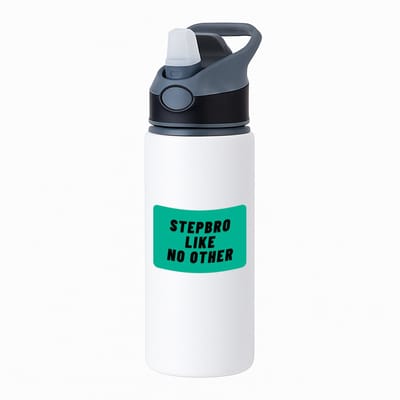 Hacebo® - stepbro like no other waterfles met rietje zwart - Broer - geweldige stiefbroer - niemand anders - verjaardag - cadeau - kado - bedankje - geschenk - water fles - 650ML