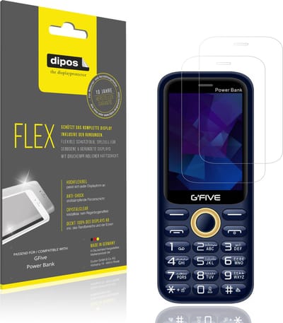 dipos – 2x Beschermfolie geschikt voor GFive Power Bank | 3D Full Cover Screenprotector | 100% Passend