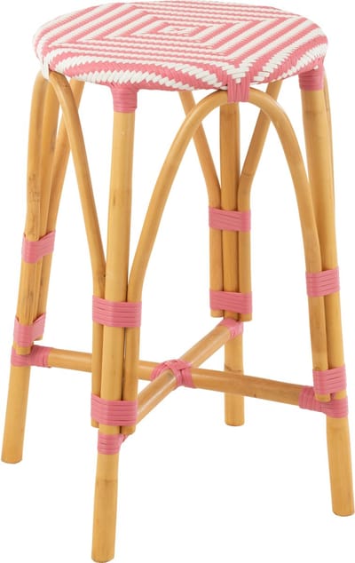 J-Line kruk Live - rotan - roze/wit - small