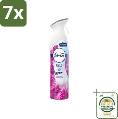 7 x Febreze Amethist Luchtverfrisser Spray - Frisse Bloemen Geur - 300ml - Grootverpakking - Luchtverfrisser - Geurverwijdering - Frisse Geur - Amethyst - Amethyst Bloesem Droom