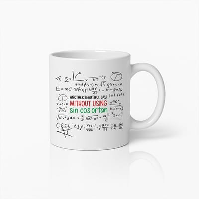 Grappige Wiskunde Formule Witte Mok – “Weer een Mooie Dag Zonder Sin Cos of Tan” – 330 ml Keramische Koffiemok