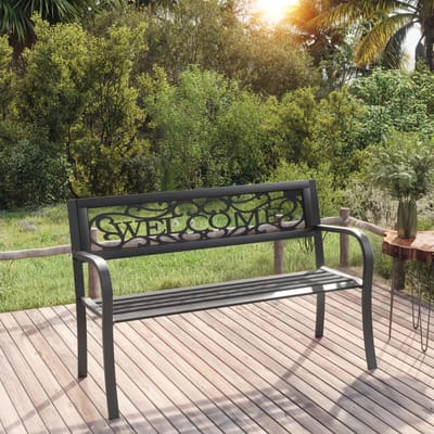 vidaXL - Tuinbank - 125 - cm - staal - zwart