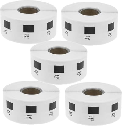 Label Tape Geschikt voor Brother DK-11218 | 24 mm | Zwart op Wit - 1000 Labels per Rol - 5 stuks - Geschikt voor: TD-4100N QL-500 QL-550 QL-560 QL-570 QL-580N QL-650TD QL-1050N QL-1060N QL-700 QL-710W QL-720NW QL-800 QL-810W QL-820NW TD-2130N QL-600