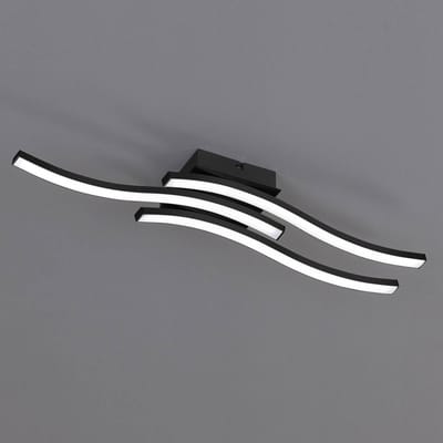 Reality Leuchten LED plafondlamp Route in zwart, 3-lamps