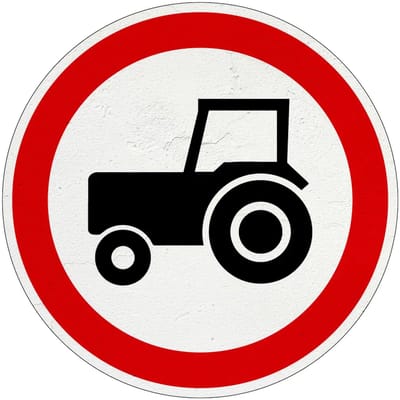Gesloten langzame voertuigen bord - C8 | Sign Again materiaal | 30 cm