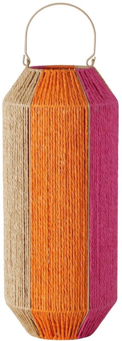 Boltze Home windlicht lantaarn roze oranje 50cm decoratie.