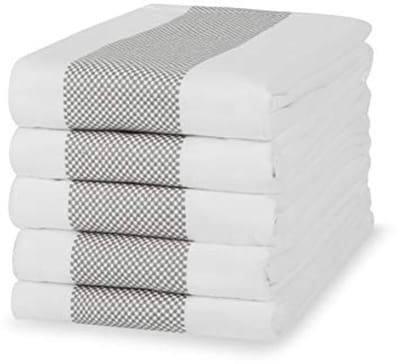Keukenhanddoeken Set van 5 - Absorberende Katoenen Theedoeken 50 x 70 cm Cappuccino Grijs