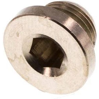G 1/8'' Vernikkeld Messing Plug met binnenzeskant en FKM Afdichting 16 Bar [5 Stuks]