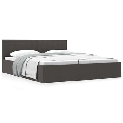 vidaXL - Bedframe - met - hydraulische - opslag - stof - donkergrijs - 160x200 - cm