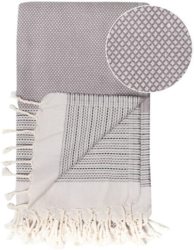 Samimi Pharao Luxe Hamamdoek Antraciet/Zwart 180x100 cm