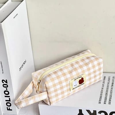 Japanse Kawaii Geborduurde Etui Grote Capaciteit Leuke Opbergtassen Flora Kers Beer Schrijfwaren Organizer Benodigdheden