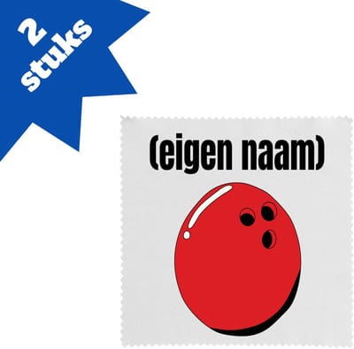 Akyol - bowlingbal met eigen naam brillendoekjes - Bowlen - ieman die graag bowlt - sport bal - wedstrijdsport - cadeau - verjaardag - kado - 17,8 bij 17,8 cm - 2 stuks