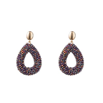 Go Dutch Label Oorknoppen full on beads drop Lavender