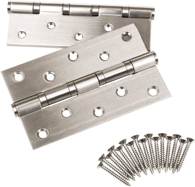 10 stuks SOTECH deurscharnier, RVS (roestvast), 127 x 76 mm, kogellagerscharnier, max. draagvermogen 75 kg