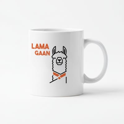 Grappige Lama Tekst Mok “Lama Gaan” – Minimalistische Lama Illustratie – Koffie & Thee Mok – 330 ml
