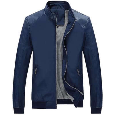 Veste Nouvelle Version Printemps Jeune Homme Fine Version Coréenne Coupe Ajustée Patchwork Cuir PU Tendance Décontractée 5XL