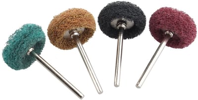 Dailygoody - Roestvrij Staal Polijstwielen Set - Schuurwielen - Draadborstel - 3mm Schacht - Compatibel met Roterend Gereedschap - 80, 150, 240, 300 G.