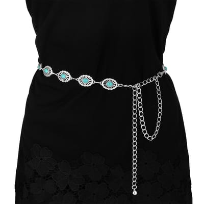 Dailygoods - Kettingen Taille Riem - Bohemian Stijl - Unieke Accessoire - Turquoise Inlays - Voor Jurken en Jeans - Dames