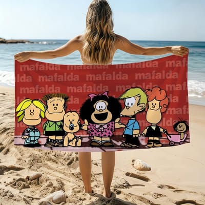Cartoon Mafalda Cute Towel Beach Towel Oversized Quick Dry Towel Absorbent Soft Swim BeachTowels for Men Women W90*H160(CM)