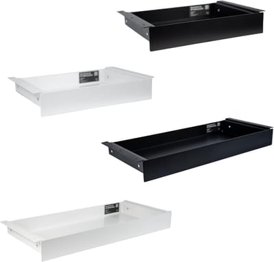 Zwarte Metalen La Onder Tafel of Bureau - 55 x 25 cm - Universeel Monteren