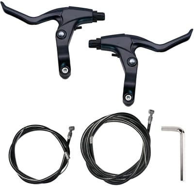 Dailygoods - 1 paar remgreep en kabel, remhendel voor kinderen, aluminiumlegering, universele fietsgrepen, voor racemountainbike (zwart)