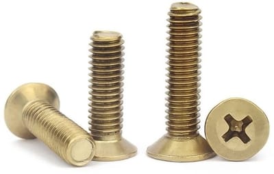 Kopschroeven Messing - Verzonken Platte Kop - Kruiskop - Machineschroeven - M5x16mm - 20 Stuks
