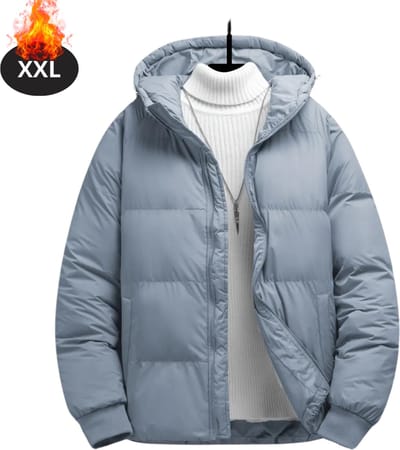 Livano Winterjas - Parka - Heren - Winter - Jas - Volwassen - Stijlvol - Lichtblauw - XXL