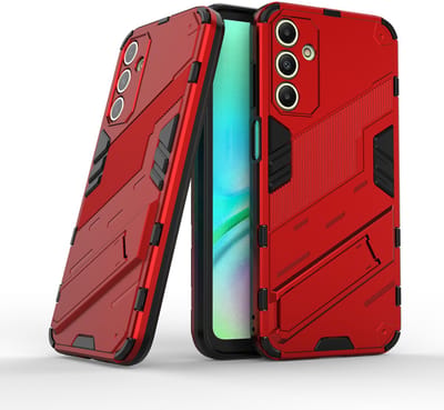 Solidenz StandGuard Xtreme geschikt voor Samsung Galaxy A15 hoesje - Rood