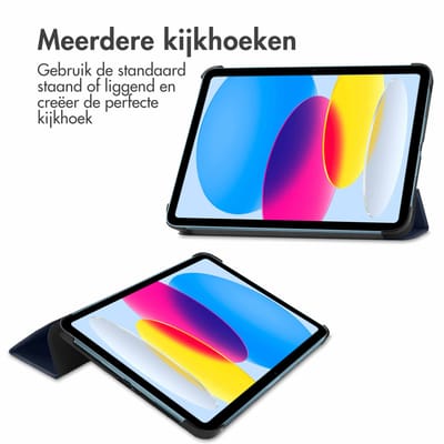 imoshion Tablet Hoes - Geschikt voor Apple iPad 11 2025 A16 / iPad 10e generatie (2022) 10.9 inch - Trifold Bookcase - Donkerblauw