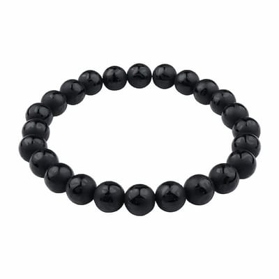 Armband Zwarte Agaat met Mantra 8 mm
