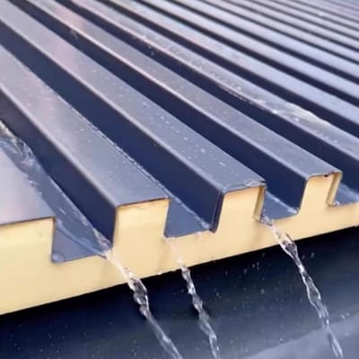 Metalen dakpanelen - Dakplaten aluminium - Waterdichte afdekking - Isolerende coating - L 1.2m - Grijs