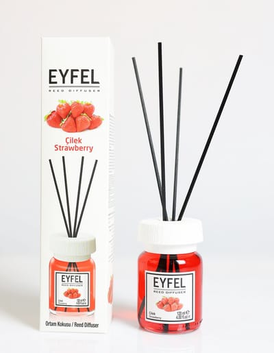 EYFEL PERFUME - Geurverspreider Zoete Aardbeien 120 ml - Heerlijke Geurverspreider - Kamergeur - Strawberry Fragrance
