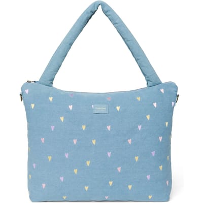 Studio Noos denim diaper bag light blue hearts