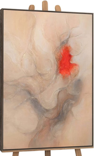 Canvas schilderij handgeschilderd echo of flame abstract – YS-Art Gallery – Luxe wanddecoratie voor woonkamer – Modern schilderij voor slaapkamer en hal