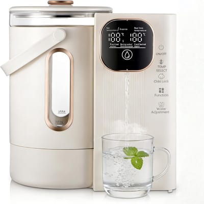 QORA® Heetwaterdispenser - Waterdispenser - Beige - ‎24cm x 15cm x 27cm