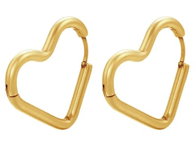 Plux Fashion Hart Oorbellen - Goud - 2mm/2,5cm - Dames - Gouden Oorbellen - Heart Earrings - HipHop Oorbellen - Sieraden Cadeau - Luxe Style - Duurzame Kwaliteit - Halloween - Oktoberfeest