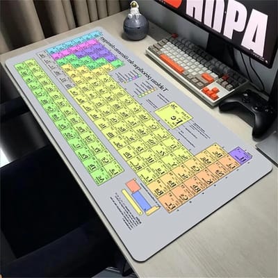 XXL Gaming Muismat Bureauonderlegger 800x400mm met Periodiek Systeem Design