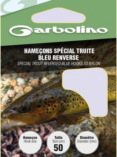 Garbolino Onderlijn Speciaal Forel Blauwe Haak Gedraaid 50cm 10pcs - Maat : Haak 10 - 0.20mm