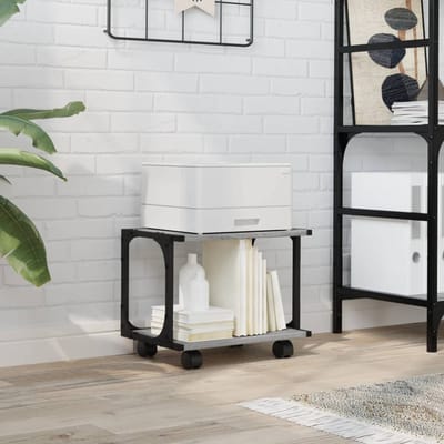 vidaXL - Printerkastje - 2-laags - 41x28x33,5 - cm - bewerkt - hout - grijs - sonoma
