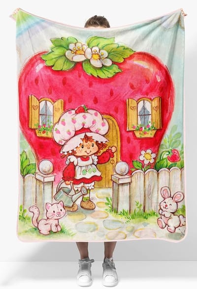 Pluche reisdeken met speeltuinmotief voor kinderen - super zacht en lichtgewicht - 104 x 137 cm