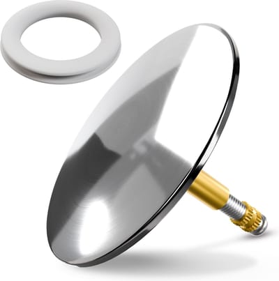 Minismus Afvoerplug Badstop met extra Ring - ⌀72 mm Universele Afvoerstop Bad met Stelschroef - Badmontageonderdelen - Badkamer & Sanitair